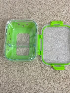 Green Plastic Storage Container with Lid - Home Organization
